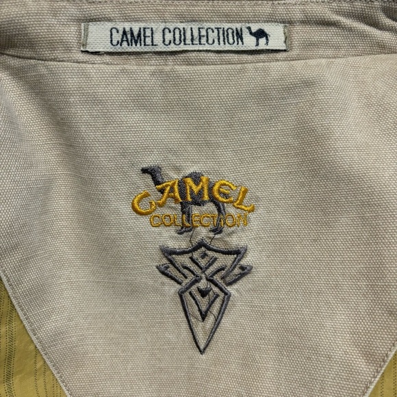 CAMEL COLLECTION Sz 50 Blazer Partially Lined Shoulder Pads Patch Pockets - Picture 12 of 12